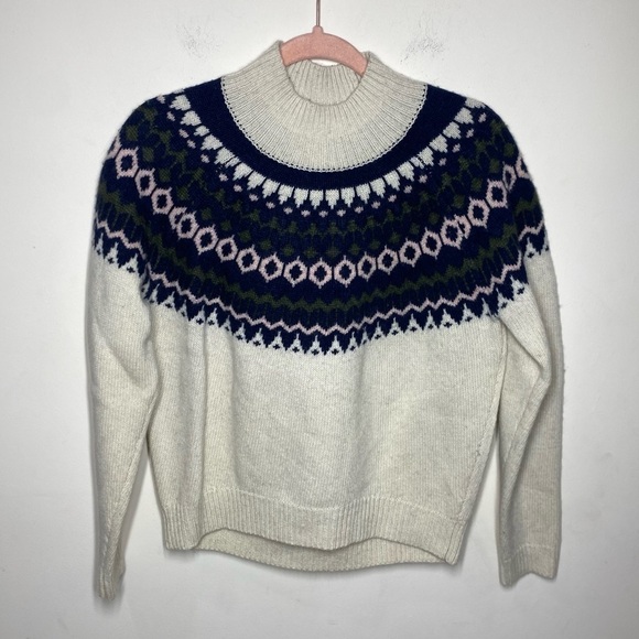 JUST Female Ridari Knit Fair Isle Mock Neck Wool Jumper Sweater Pullover - Picture 4 of 8